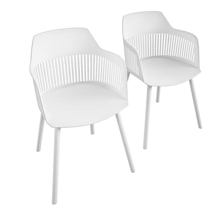 Cosco CosmoLiving by Cosmopolitan, Camelo Collection, Indoor/Outdoor Dining Chair, White 2PK 87212WHT2E